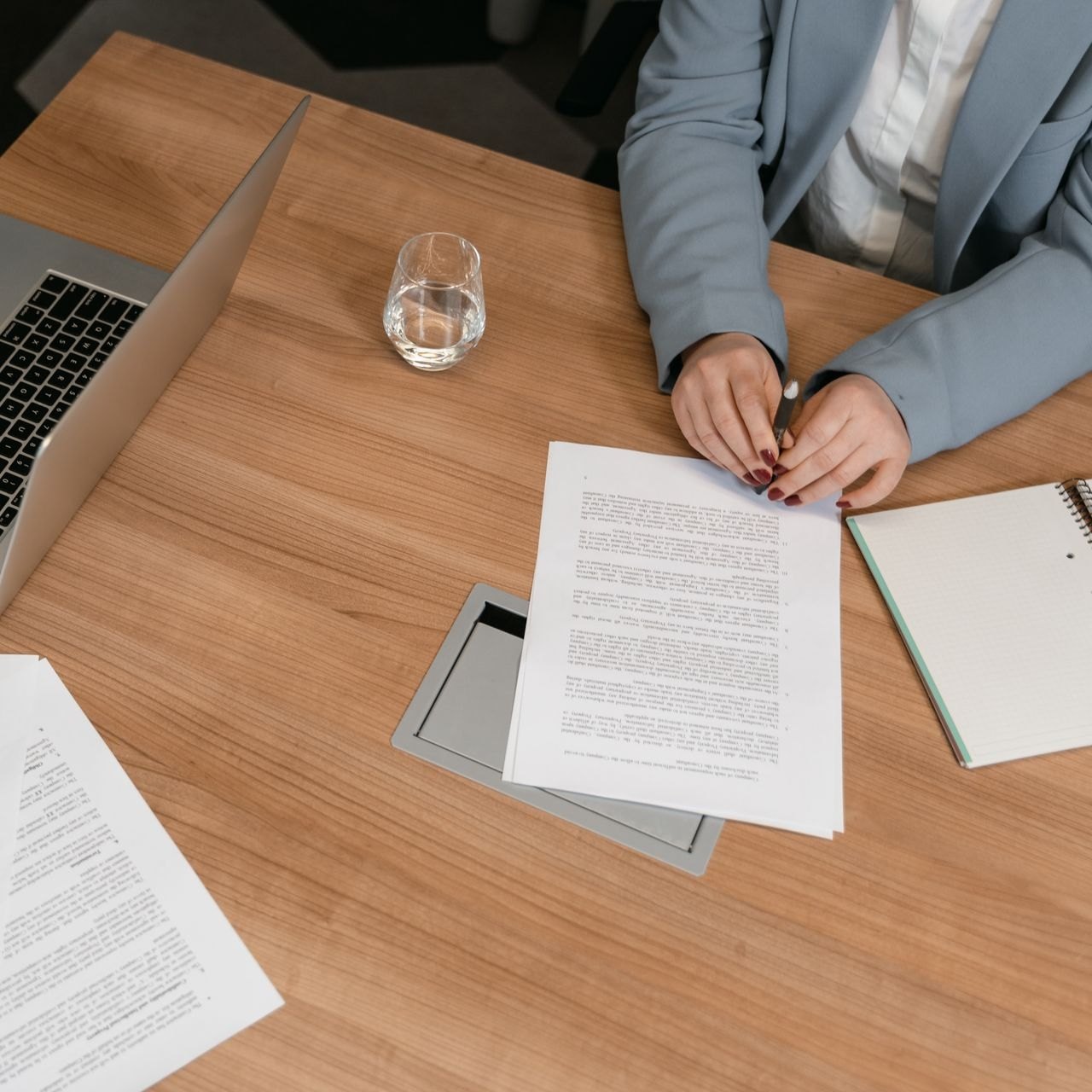Property tax statement and a calculator on a kitchen table
